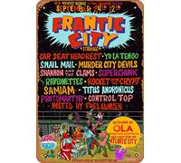 Zuhhgii Frantic City 2022 (Car Seat Headrest,Yo La Tengo) Concert Poster Tin Sign Movie Cinema Theater 8x12 inches - Vintage Film Music Metal Tin Sign for Home Bar Pub Garage Decor Gifts