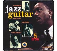 Zuhhgii George Benson, Barney Kessel, Kenny Burrell, Django Reinhardt, Wes Montgomery - Jazz Guitar Metal Signs Vintage Rock Music Wall Decor Man Cave Tin Sign Gym Pool Bar Bathroom Yard Garage Pub