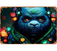 Zuhhgii Glowrilla #1 Magic and Fantasy Animals and Creatures Nature and Landscapes Metal Tin Sign - 8x12 Vintage Look Poster Wall Decor Plaque