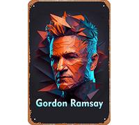 Zuhhgii Gordon Ramsay Cartoon Pop Art Funny Vintage Tin Sign Wall Anime Cartoon Poster Retro Iron Painting Metal Plaque for Bar Cafe Garage Home Gift Birthday Wedding 12x8 inch.