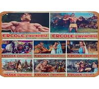 Zuhhgii Hercules the Invincible Movie Poster Retro Film Tin Sign Cafe Restaurant Home Wall Retro Club Restaurant Man Cave Gift Vintage Metal Sign 12x8 inch.