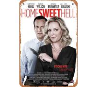 Zuhhgii Home Sweet Hell movie poster Vintage Movie Poster Tin Sign,Classic Film Decor Wall Art Painting Poster Musical Bar Pub Cafe Wall Kitchen Bathroo Poster Karaoke Retro Decor Art 8x12 inch Film