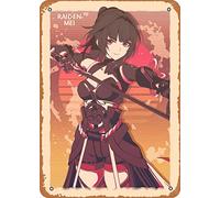 Zuhhgii Honkai Impact Raiden Mei Impact Class Game Role Game Poster Anime Game Art Deco Tin Sign - 8 x 12 inches