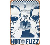 Zuhhgii Hot Fuzz Movie Poster Retro Tin Sign,Classic Film Vintage Metal Tin Sign,Wall Decor Man Cave Art for Bars,Restaurants,Cafes Pubs 8x12 Inch.