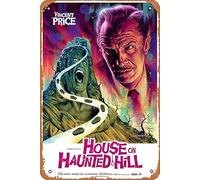 Zuhhgii House on Haunted Hill Movie Poster Retro Tin Sign,Classic Film Vintage Metal Tin Sign,Wall Decor Man Cave Art for Bars,Restaurants,Cafes Pubs 8x12 Inch.