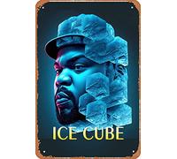 Zuhhgii Ice Cube Low Poly Funny Vintage Tin Sign Wall Anime Cartoon Poster Retro Iron Painting Metal Plaque for Bar Cafe Garage Home Gift Birthday Wedding 12x8 inch.