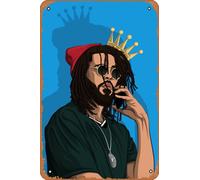 Zuhhgii J. Cole King Poster Retro Metal Sign Funny Vintage Tin Sign Art Wall Decor Plaque Poster for Music Cafe Bar Restaurant Supermarket Shop Film Gifts Idea 8x12 Inches