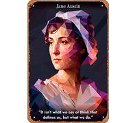 Zuhhgii Jane Austin Quotes Funny Vintage Tin Sign Wall Anime Cartoon Poster Retro Iron Painting Metal Plaque for Bar Cafe Garage Home Gift Birthday Wedding 12x8 inch.