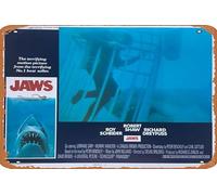 Zuhhgii Jaws 1975 Vintage Movie Poster Tin Sign,Retro of Classic Old Film Poster Metal Sign TV Bar Wall Club Restaurant Man Cave Wall Decoration 8x12 Inches Retro Plaques.