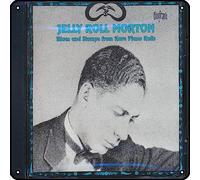 Zuhhgii Jelly Roll Morton - Blues And Stomps From Rare Piano Rolls Metal Signs Vintage Rock Music Wall Decor Man Cave Tin Sign Gym Pool Bar Bathroom Yard Garage Pub Plaque Poster Wall Art Sign 12x12