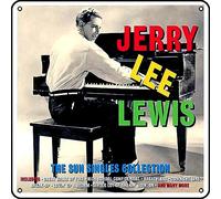 Zuhhgii Jerry Lee Lewis - The Sun Singles Collection Metal Signs Vintage Rock Music Wall Decor Man Cave Tin Sign Gym Pool Bar Bathroom Yard Garage Pub Plaque Poster Wall Art Sign 12x12 Inch