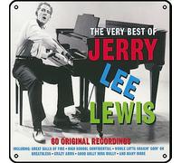 Zuhhgii Jerry Lee Lewis - The Very Best Of Jerry Lee Lewis Metal Signs Vintage Rock Music Wall Decor Man Cave Tin Sign Gym Pool Bar Bathroom Yard Garage Pub Plaque Poster Wall Art Sign 12x12 Inch
