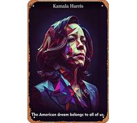 Zuhhgii Kamala Harris Quotes Low Poly| Funny Tin Sign Vintage Wall Poster Retro Iron Painting Metal Plaque for Bar Cafe Garage Home Gift Birthday Wedding 12x8 inch.