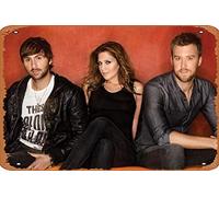 Zuhhgii Lady Antebellum (Hillary Scott, Charles Kelley) Music Poster Tin Sign Film Movie Cinema Theater 8x12 Inches - Vintage Metal Tin Sign for Home Bar Pub Garage Decor Gifts