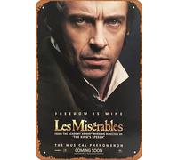 Zuhhgii Les Miserables - Hugh Jackman 2012 Vintage Movie Poster Tin Sign,Retro of Classic Old Film Poster Metal Sign TV Bar Wall Club Restaurant Man Cave Wall Decoration 8x12 Inches Retro Plaques.