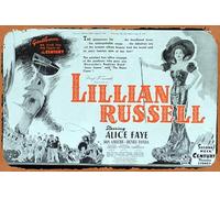 Zuhhgii LILLIAN RUSSELL 1940 Alice Faye VINTAGE Original Movie Trade Ad Vintage Tin Sign,Retro of Classic Old Film Poster Metal Sign TV Bar Karaoke Man Cave Wall Decor 8x12 Inches.