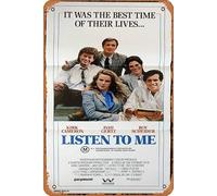 Zuhhgii LISTEN TO ME Original Daybill Movie poster Kirk Cameron Jami Gertz Roy Scheider Vintage Tin Sign,Retro of Classic Old Film Poster Metal Sign TV Bar Karaoke Man Cave Wall Decor 8x12 Inches.
