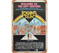 Zuhhgii Logan’s Run 1976 Vintage Movie Poster Vintage Tin Sign,Retro of Classic Old Film Poster Metal Sign TV Bar Karaoke Man Cave Wall Decor 8x12 Inches.