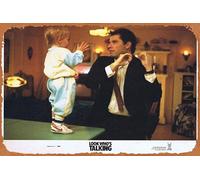 Zuhhgii LOOK WHO’S TALKING Original Lobby Card 7 John Travolta Kirstie Alley Vintage Tin Sign,Retro of Classic Old Film Poster Metal Sign TV Bar Karaoke Man Cave Wall Decor 8x12 Inches.