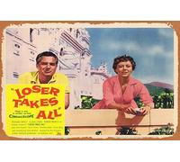 Zuhhgii LOSER TAKES ALL Lobby Card 7 Glynis Johns Rossano Brazzi Vintage Tin Sign,Retro of Classic Old Film Poster Metal Sign TV Bar Karaoke Man Cave Wall Decor 8x12 Inches.