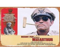Zuhhgii MACARTHUR Original Lobby Card 1 Gregory Peck Ivan Bonar Vintage Tin Sign,Retro of Classic Old Film Poster Metal Sign TV Bar Karaoke Man Cave Wall Decor 8x12 Inches.