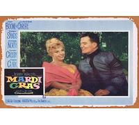 Zuhhgii MARDI GRAS Lobby Card 3 Pat Boone Christine Carere Vintage Tin Sign,Retro of Classic Old Film Poster Metal Sign TV Bar Karaoke Man Cave Wall Decor 8x12 Inches.