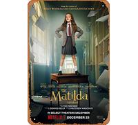 Zuhhgii Matilda (Alisha Weir,Lashana Lynch) Movie Poster Tin Sign Movie Cinema Theater 8x12 inches - Vintage Film Music Metal Tin Sign for Home Bar Pub Garage Decor Gifts
