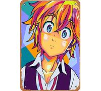 Zuhhgii meliodas Funny Vintage Tin Sign Wall Anime Cartoon Poster Retro Iron Painting Metal Plaque for Bar Cafe Garage Home Gift Birthday Wedding 12x8 inch.