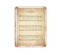Zuhhgii Metal Art Vintage Away In A Manger Christmas Carol Art,Vintage 1882 Christmas Carol Music Sheet Poster,Office Decor Funny Garage Man Cave Wall Decor Gift Cool Poster Karaoke Stuff for Women