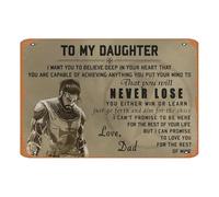 Zuhhgii Metal Sign Vintage Kitchen Signs Wall Decor Knight templar poster To my daughter That you will never lose Funny Tin Signs Bar Decorations Art Poster 8x12 Inch