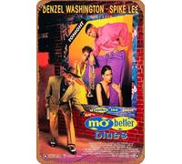Zuhhgii Mo' Better Blues Movie Poster Metal Tin Signs Vintage Wall Art Best Gift 12x8 Inch Bathroom Retro Art Metal Sign Coffee And Bar Wall Decor