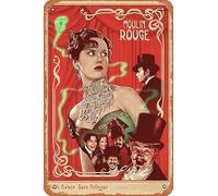 Zuhhgii Moulin Rouge! Movie Poster Retro Film Tin Sign Cafe Restaurant Home Wall Retro Club Restaurant Man Cave Gift Vintage Metal Sign 12x8 inch.