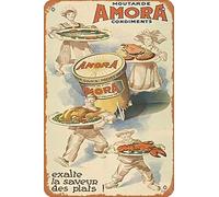 Zuhhgii Moutarde Amora (Mustard) Movie Poster Retro Film Tin Sign Cafe Restaurant Home Wall Retro Club Restaurant Man Cave Gift Vintage Metal Sign 12x8 inch.