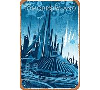 Zuhhgii Movie Poster Retro Tin Sign Tomorrowland Movie Poster Art Classic Film Television Posters Man Cave Gift Wall Art Decor 8x12inch Tin Sign.