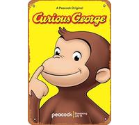 Zuhhgii Movies Plaque Tin Sign Curious George Vintage Metal Tin signs Cafes Bars Pubs Shop Wall Decorative Funny Retro Signs for Men Women 8x12 Inches Art Poster.