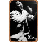 Zuhhgii Music Metal Posters Otis Redding - Singing Tin Metal Sign 8" X 12"