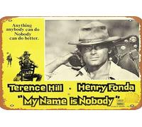 Zuhhgii My Name Is Nobody (Il mio nome è Nessuno) 1973 Vintage Movie Poster Vintage Tin Sign,Retro of Classic Old Film Poster Metal Sign TV Bar Karaoke Man Cave Wall Decor 8x12 Inches.