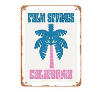 Zuhhgii Palm Springs Palm Tree Art Print - Vintage Poster 8x12 Inches Retro Vintage Metal Tin Sign for Home Bar Pub Garage Decor Gifts