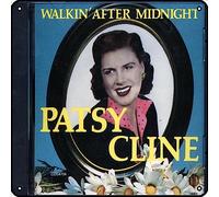Zuhhgii Patsy Cline - Walkin' After Midnight Metal Signs Vintage Rock Music Wall Decor Man Cave Tin Sign Gym Pool Bar Bathroom Yard Garage Pub Plaque Poster Wall Art Sign 12x12 Inch