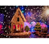 Zuhhgii Photos Gingerbread house Christmas Sparkler Spruce Cinnamon Food Wall Art Decor Tin Sign-8x12inch