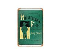 Zuhhgii Plaque Tin Sign Huckleberry Finn:Vintage Mark Twain Book Cover Art Vintage Metal Tin signs Cafes Bars Pubs Shop Wall Decorative Funny Retro Signs for Men Women 8x12 Inches Art Poster.