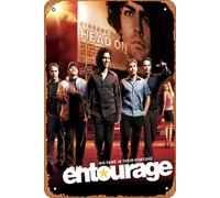 Zuhhgii Poster Metal Wall Tin Sign Entourage Celebrity Poster TV Movie Poster Retro Gift Karaoke Man Cave Bars Cafes Decor Vintage Art Decorations Metal Signs8 x12