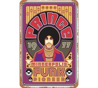 Zuhhgii Prince Minneapolis Funk Pioneer Music Posters Retro Metal Tin Sign Vintage Room Decor Poster for Home Coffee Bar Wall Art Decor 8x12 Inch