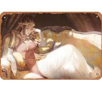 Zuhhgii Princess Zelda, The Legend Of Zelda, Couch, Anime Games, Pointy Ears, Tiara - 8 X 12 Inch Retro Tin Sign