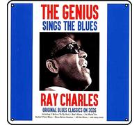 Zuhhgii Ray Charles - The Genius Sings The Blues Metal Signs Vintage Rock Music Wall Decor Man Cave Tin Sign Gym Pool Bar Bathroom Yard Garage Pub Plaque Poster Wall Art Sign 12x12 Inch