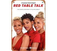 Zuhhgii Red Table Talk (Jada Pinkett Smith,Willow Smith) TV Show Poster Tin Sign Movie Cinema Theater 8x12 inches - Vintage Film Music Metal Tin Sign for Home Bar Pub Garage Decor Gifts