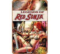 Zuhhgii Retro Anime Metal Tin - LEGENDS OF RED SONJA TP VOL 01 - Cartoon Metal Tin Sign film Poster for Music Cafe Bar Restaurant Supermarket Shop Film Gifts 8x12 Inches Plaque.