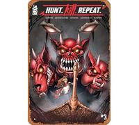 Zuhhgii Retro Anime Tin signs - HUNT KILL REPEAT #3 - Cartoon Metal Sign film Poster for Music Cafe Bar Restaurant Supermarket Shop Film Gifts 8x12 Inches Plaque.