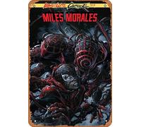 Zuhhgii Retro Cartoon Metal Tin - ABSOLUTE CARNAGE MILES MORALES #2 AC - Anime Tin Sign Poster,Wall Art,Vintage Plaque Sign for Bar Restaurant Home Coffee Bathroom Garage Office Wall Decor 12x8 Inch