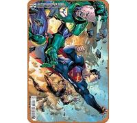 Zuhhgii Retro Cartoon Metal Tin - ACTION COMICS #1050 B JIM LEE - Anime Tin Sign Poster,Wall Art,Vintage Plaque Sign for Bar Restaurant Home Coffee Bathroom Garage Office Wall Decor 12x8 Inch